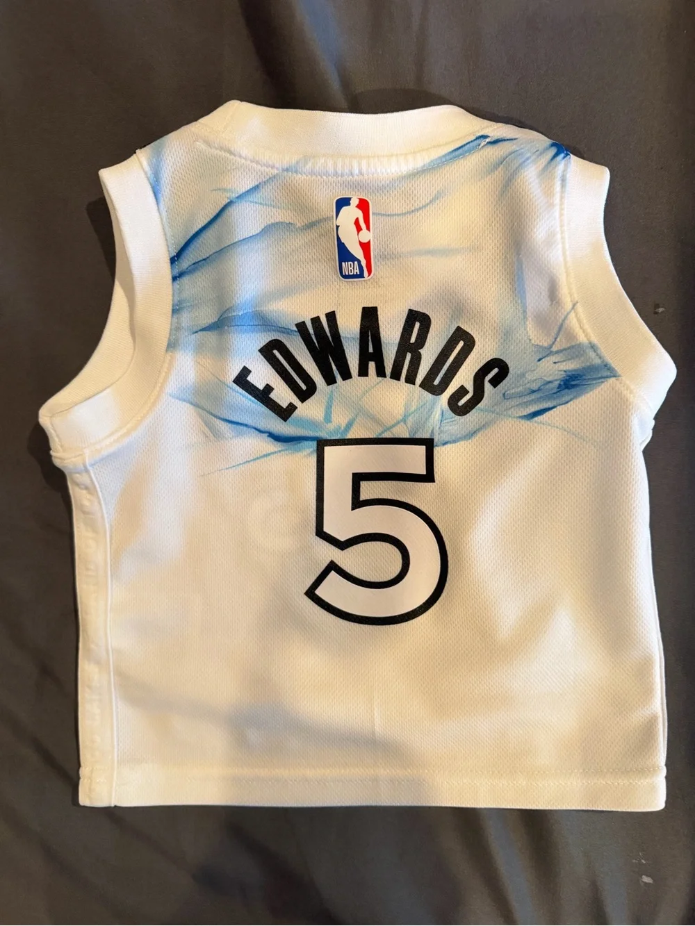Nike Kids Minnesota Basketball Jersey in White & Blue